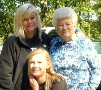 Aunt Johnnie with my cousin Lisa at our family reunion in 2011. 